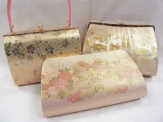 🇯🇵JAPAN Vintage ♡ Bags(Frame Purse/Frame Clutch/Kuchi Bag/Wallet)｜ 🇯🇵日本古著 ♡ 手袋(金襴錦織西陣織和裝手袋/口金袋/銀包)｜ Early Japanese second-hand old bag / ladies dinner bag 🔎ss-vin27(左) 🔎ss-vin28(中) 🔎ss-vin29(右) Japanese Vintage Handbag