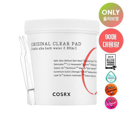 🇰🇷韓國 COSRX BHA One Step Pad Clear Pad 水楊酸去角質棉片紅色 Clear Pad 90片增量裝 원스텝 오리지널 클리어 패드   원스텝 그린 히어로 카밍 패드