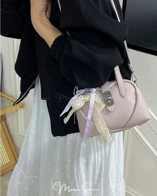 🇯🇵日本 ♥ Mini bag with a heart design and a ribbon 心心緞帶蝴蝶結可愛2way袋 🔎 ɪᴛᴇᴍ ɴᴏ.： ss-jgat2549