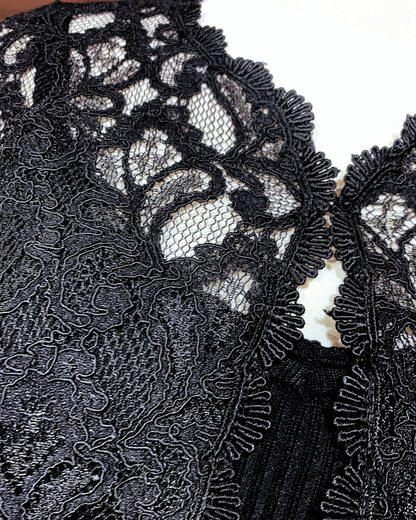 🇯🇵 日本古著 黑縷空蕾士外套 Vintage Black Classic Lace Cardigan🔎 ss-vin062