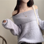 🇰🇷KOREA ♥ Baby Bed-In Boule Off-Shoulder Knit 寬鬆一字領毛毛針織衫 (3色入) 🔎 ɪᴛᴇᴍ ɴᴏ.： SS-KSSNT33899