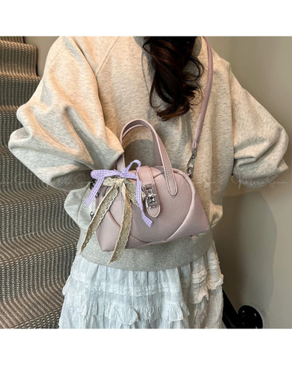 🇯🇵日本 ♥ Mini bag with a heart design and a ribbon 心心緞帶蝴蝶結可愛2way袋 🔎 ɪᴛᴇᴍ ɴᴏ.： ss-jgat2549