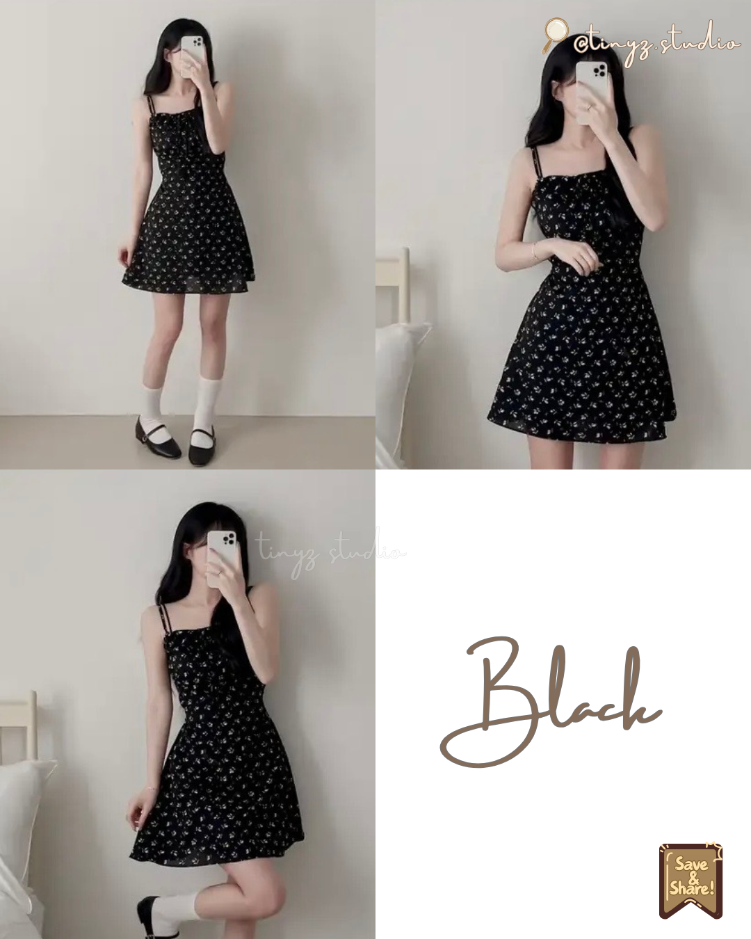 🇰🇷KOREA ♥ 小清新碎花吊帶蝴蝶結ops ◍ 3色入🧾 ɪᴛᴇᴍ ɴᴏ.：ks99654401