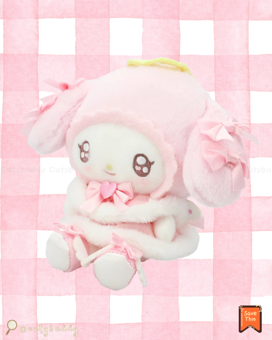 🇯🇵日本 ♡ Melody 天使與魔鬼系列毛公仔掛飾吊飾 MY MELODY & KUROMI 50TH & 20TH ANNIVERSARIES