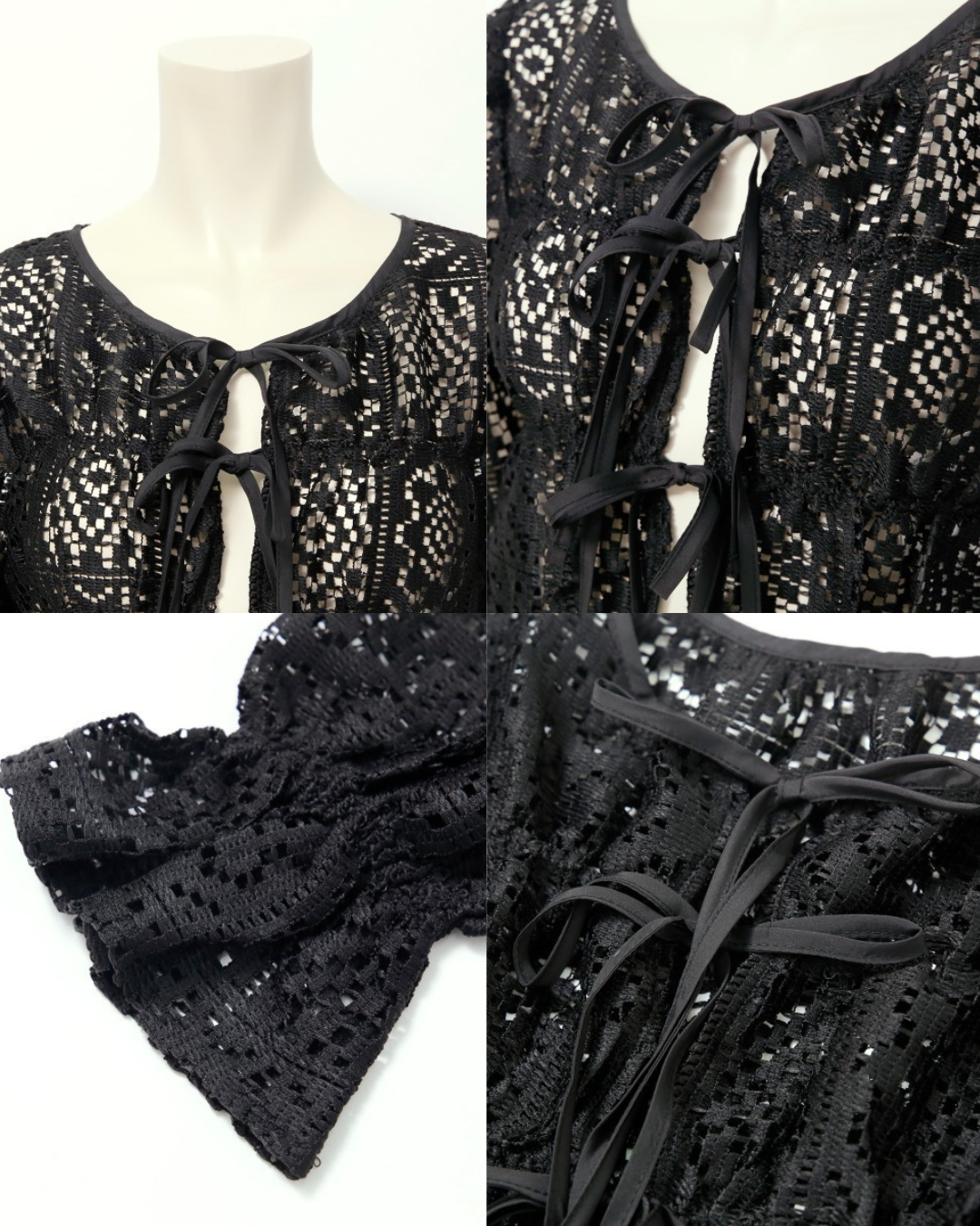 🇯🇵JAPAN Crochet lace shirred top ◇日本 鉤編蕾絲褶飾上衣 
SS-js255110620