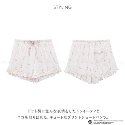 🇯🇵日本限定 SNIDEL HOME x Tweety Ruffle Shorts 翠兒花邊短褲 ★產品編號🔎 SS-SHCP242072