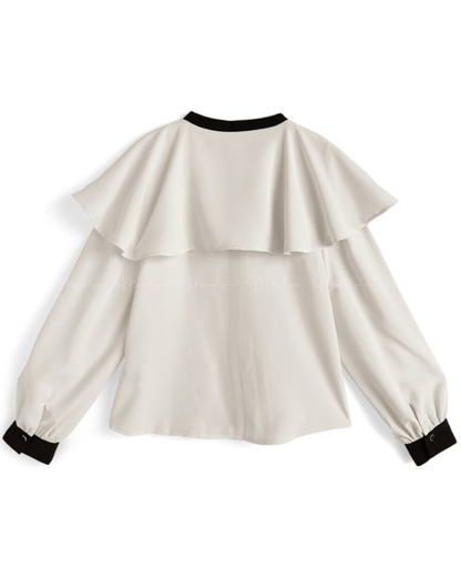 🇯🇵 JAPAN ♥ Colour scheme Ribbon Cape Collar Blouse
配色領帶斗篷領襯衫

🔎 ɪᴛᴇᴍ ɴᴏ.： SS-jgta2990