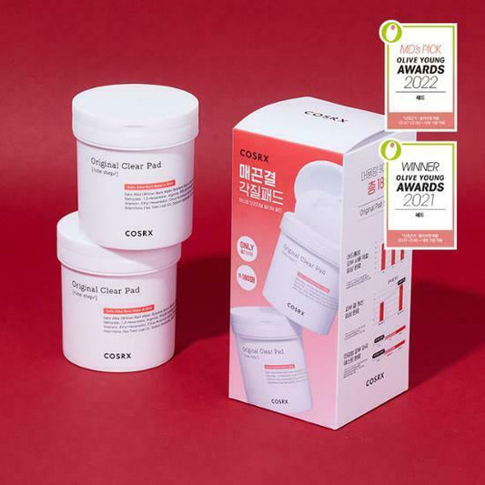 🇰🇷韓國 COSRX BHA One Step Pad Clear Pad 水楊酸去角質棉片紅色 Clear Pad 90片增量裝 원스텝 오리지널 클리어 패드   원스텝 그린 히어로 카밍 패드