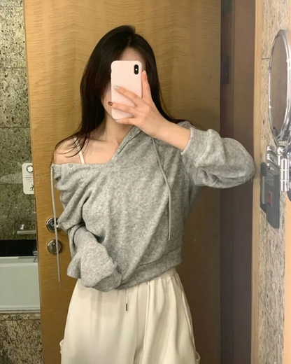 🇰🇷KOREA ♥ 安哥拉羊毛混紡連帽衫（2色）🔎 ɪᴛᴇᴍ ɴᴏ：SS-KSS96904371