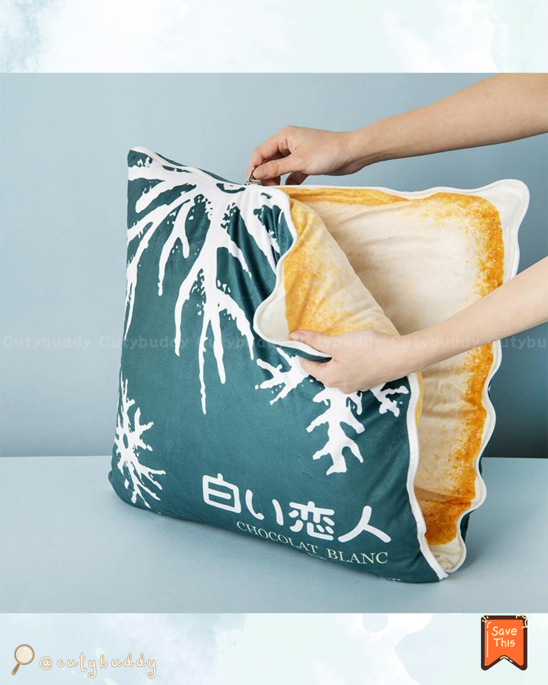 🇯🇵日本 ♡ Shiroi Koibito (White Lover) Cushion 北海道白い恋人雙面抱枕