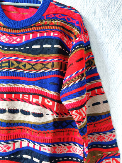 🇯🇵日本古著｜VintageClothes - 圖騰苦瓜紋冷衫 sweater 🔎 ss-vin384