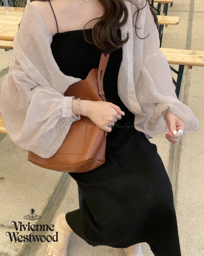 🇯🇵 JAPAN ♥ Voluminous-Sleeve Sheer Oversized Shirt ♥ 寬袖透視寬版襯衫 SS-jgac1371