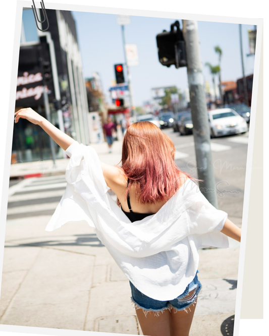 🇯🇵 JAPAN ♥ Voluminous-Sleeve Sheer Oversized Shirt ♥ 寬袖透視寬版襯衫 SS-jgac1371