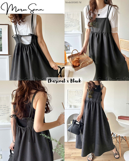 🇯🇵Japan Plaid Flared Slip Dress ◇ 日本 格紋喇叭型吊帶連身裙 🔎 ɪᴛᴇᴍ ɴᴏ：SS-jzrce1010442