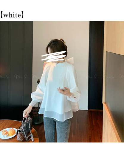 🇯🇵JAPAN
♥ Ribbon Lace Frill Blouse
蝴蝶結宮廷長袖上衣 SS-JR10000508