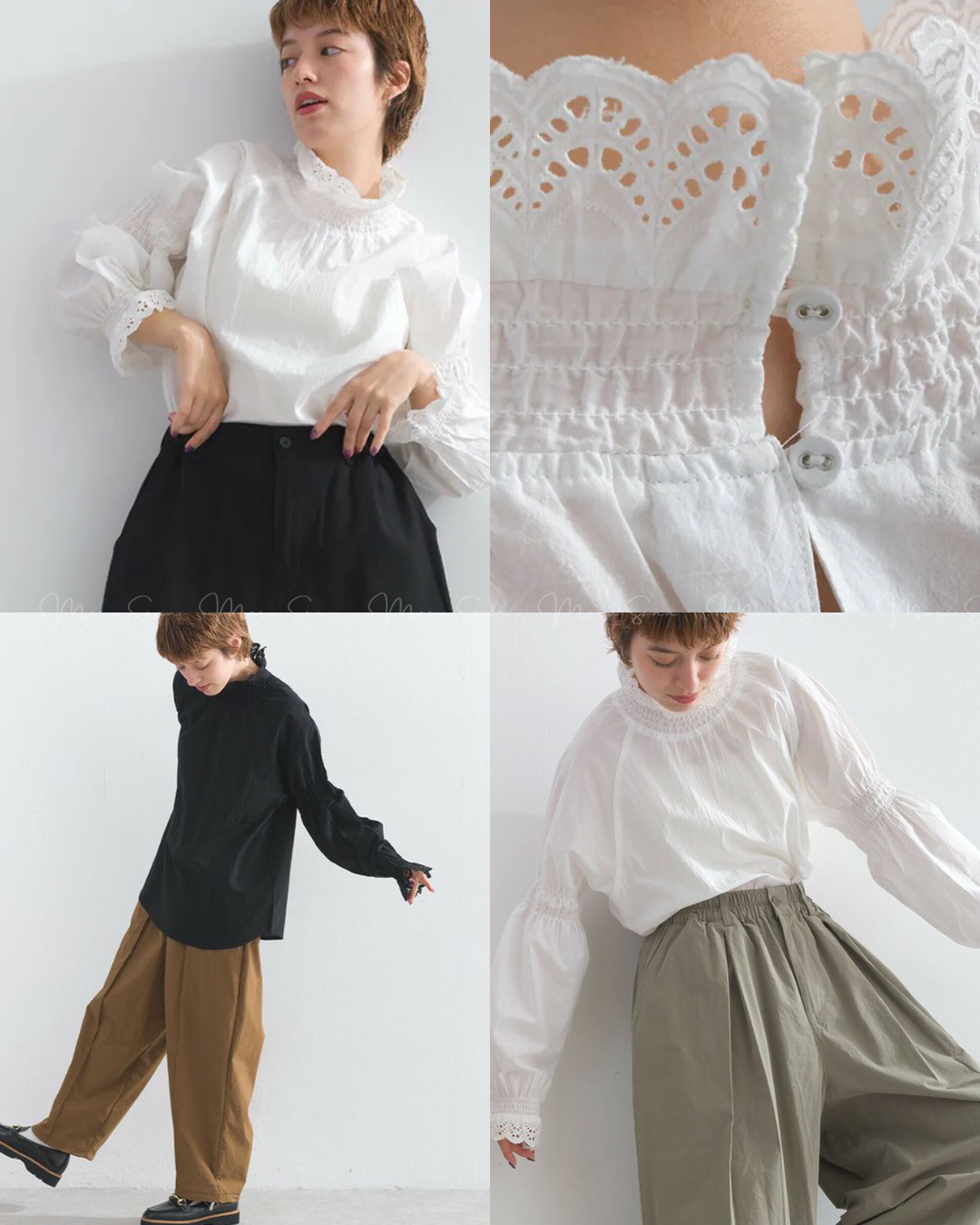 🇯🇵 JAPAN
♥ Scallop Lace Frill Blouse典雅貝殼蕾絲宮廷長袖上衣 SS-JSP251753L