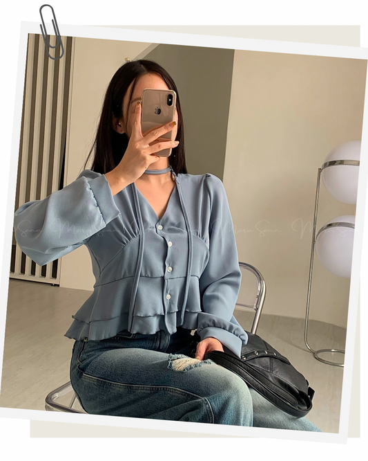 🇰🇷KOREA ♥ Ruffled shirt 荷葉邊襯衫 SS-KSS98935388