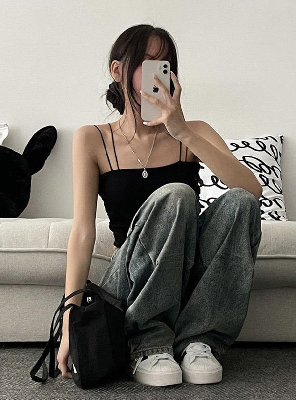 🇯🇵 JAPAN ♥ Double-strap bralette with cups 附罩杯雙肩帶無肩帶上衣 jg1263