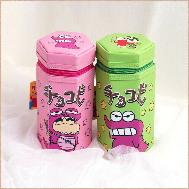 🇯🇵Japanese Crayon Shin-chan pen bag - chocolate cake hexagonal type (2 styles) Crayon Shin-chan Pen Pouchクレヨンしんちゃんチョコビ type ペンポーチグリーン