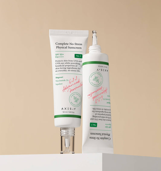 🇰🇷韓國 AXIS-Y No Stress Physical Sunscreen｜天然純物理防曬抵禦UVB+UVA｜無壓力物理防曬霜 SPF50+ PA++++